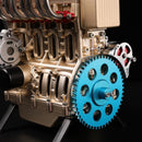 TECHING v4 Engine Model kit Full Metal Model Engine Assembly Kit Kids Run Adults 350+Pcs Assembly time 4 Hours DIY Toy Gift (4 Cylinder Engine kit)