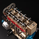 TECHING v4 Engine Model kit Full Metal Model Engine Assembly Kit Kids Run Adults 350+Pcs Assembly time 4 Hours DIY Toy Gift (4 Cylinder Engine kit)