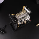 TECHING Mini Diesel Engine Model kit That Runs OHV 4-Cylinder Engine Mechanical Metal Assembly DIY Car Engine Model Kit 300+pcs DM-115