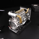 TECHING Mini Diesel Engine Model kit That Runs OHV 4-Cylinder Engine Mechanical Metal Assembly DIY Car Engine Model Kit 300+pcs DM-115