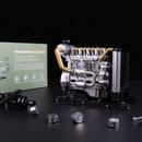 TECHING Mini Diesel Engine Model kit That Runs OHV 4-Cylinder Engine Mechanical Metal Assembly DIY Car Engine Model Kit 300+pcs DM-115
